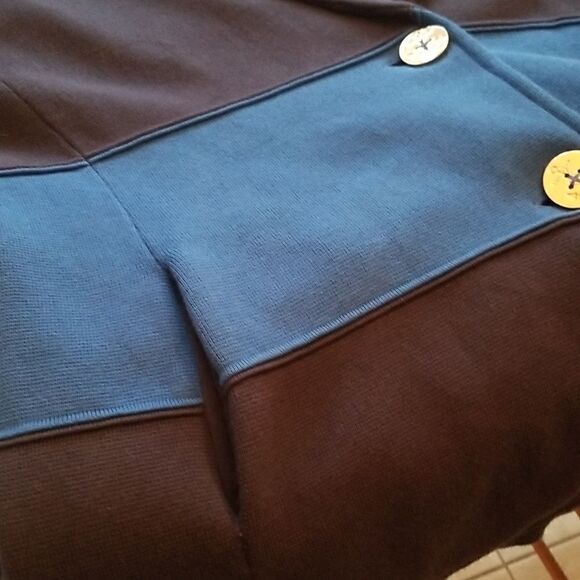 Coldwater Creek Size 1X colorblock sweater jacket - Picture 13 of 15